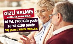 Gizli kalmış formül! 16 yıl, 3700 gün yada 18 yıl 4100 günle hemen emeklilik